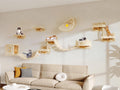 Homiflex 13-in-1 Cat Wall Shelves, Moon & Bridge Cat Wall Furniture, Beige