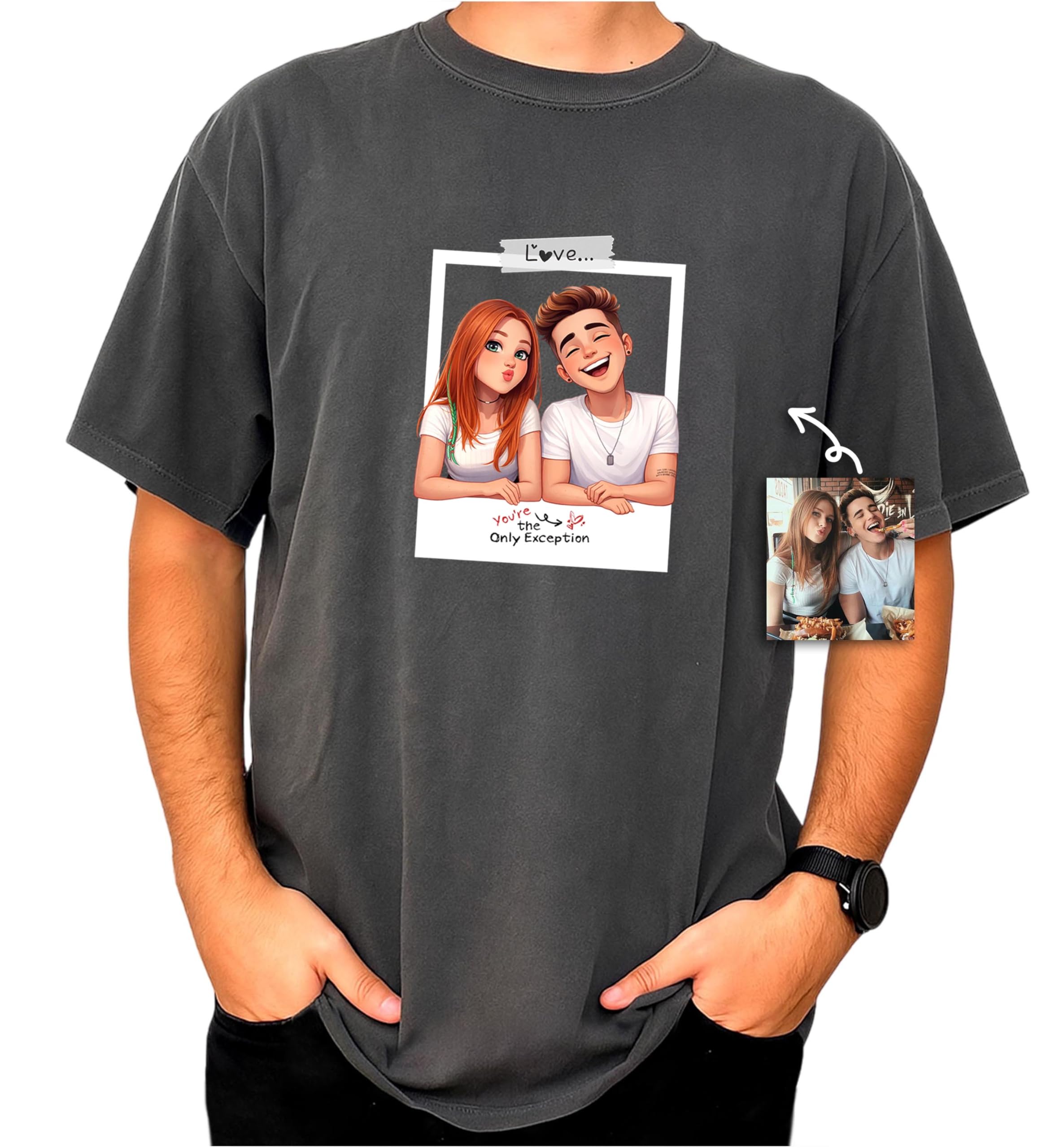 CustomsMerch Personalized Dog Mom Shirt, Custom Photo Shirts, Dog Shirt for Women, Men, Pet Lovers Gifts, Cat Dad Shirts, Pet Lover Gifts, Personalized T-Shirt with Picture, Pet Photo Tshirt, Mom Gift