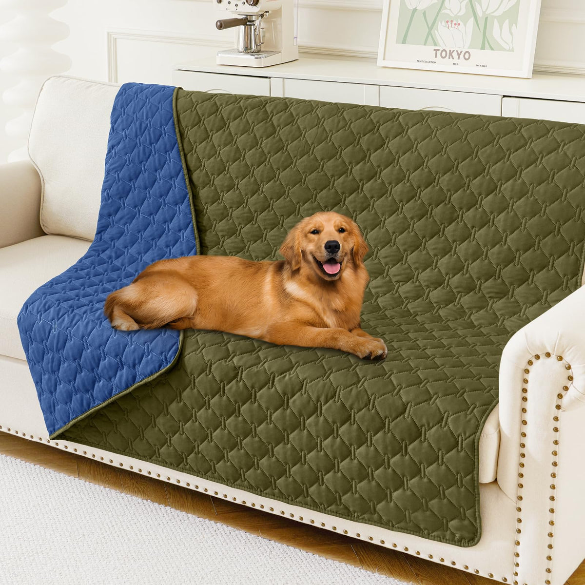 Smiry Waterproof Dog Bed Cover Blanket, Reversible Pet Blanket