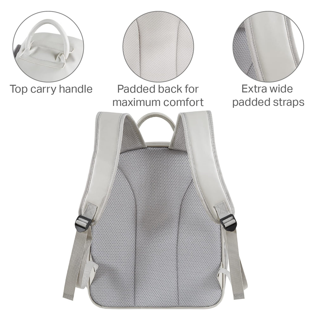 Friends Forever Cat Backpack, Dog Carrier for Small Dogs Travel Bag with Padded Straps, Removable Sherpa Mat, Fully Ventilated, Front Viewing Window, Grey