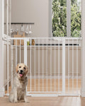 Cumbor 36 in Extra Tall Baby Gate for Stairs, 29.7-51.5 in Dog Gate White