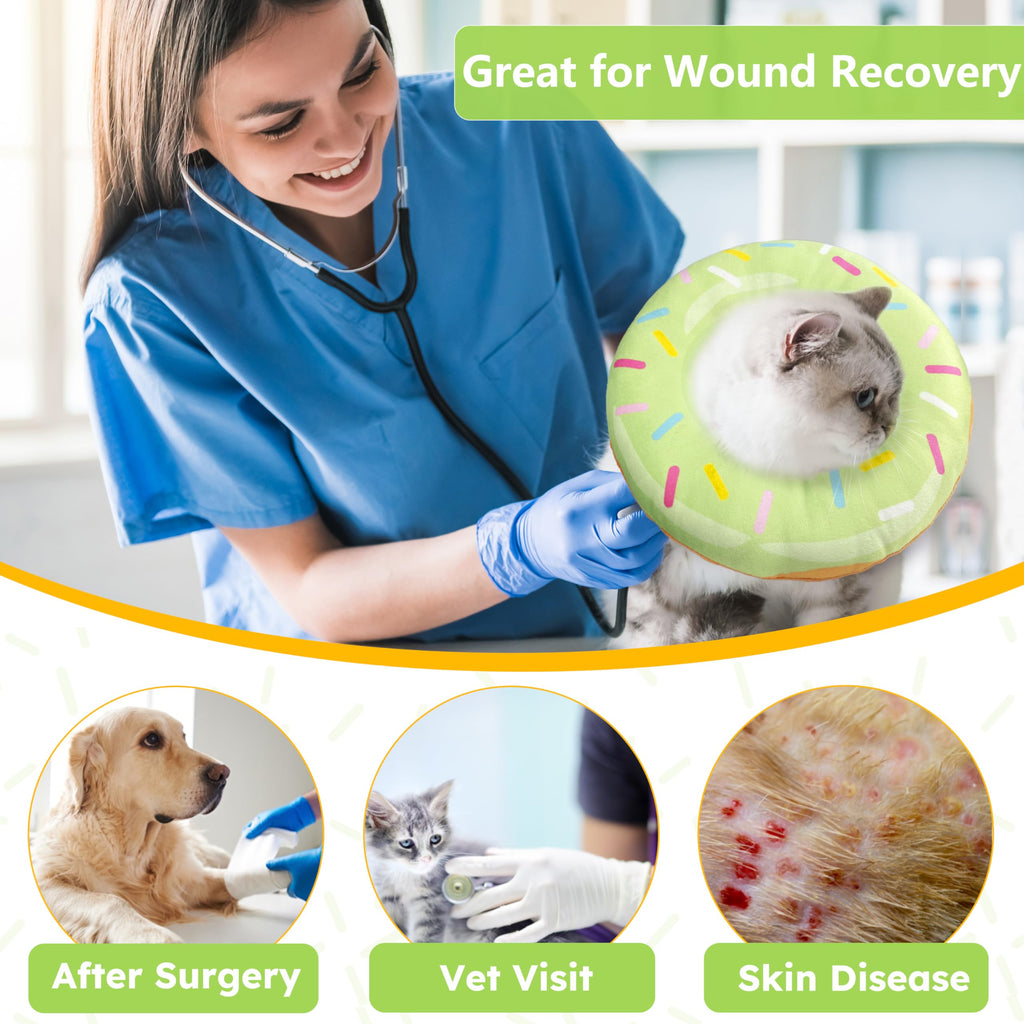 Hpetppy Cat Cone Collar Soft, Cat Recovery Collar for Wound Healing Cute Donut Adjustable Kitten Cones to Stop Licking Comfortable Lightweight Neck Elizabethan Collars for Kittens After Surgery