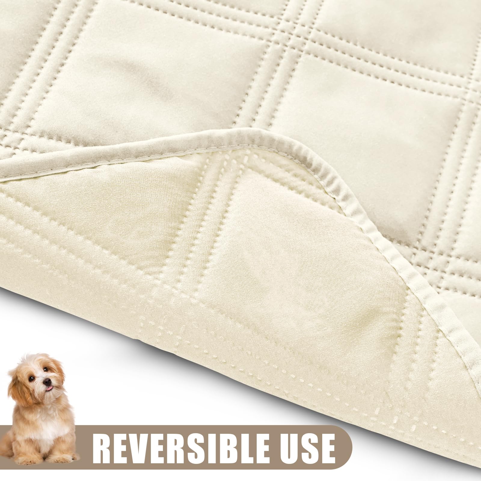 Smiry Waterproof Dog Bed Cover, Reversible Pet Blanket for Sofa Couch