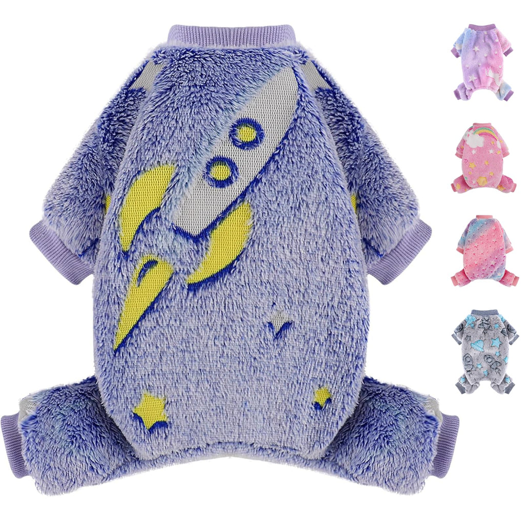 Dog Sweaters Small Girl Warm Fleece Pajamas, Cute Extra Small Dog Clothes, 4 Legs Puppy Jumpsuit Pjs Soft Stretchy Doggie Onesies Pet Outfit Apparel for Chihuahua Yorkie, Navy Blue, XXXS