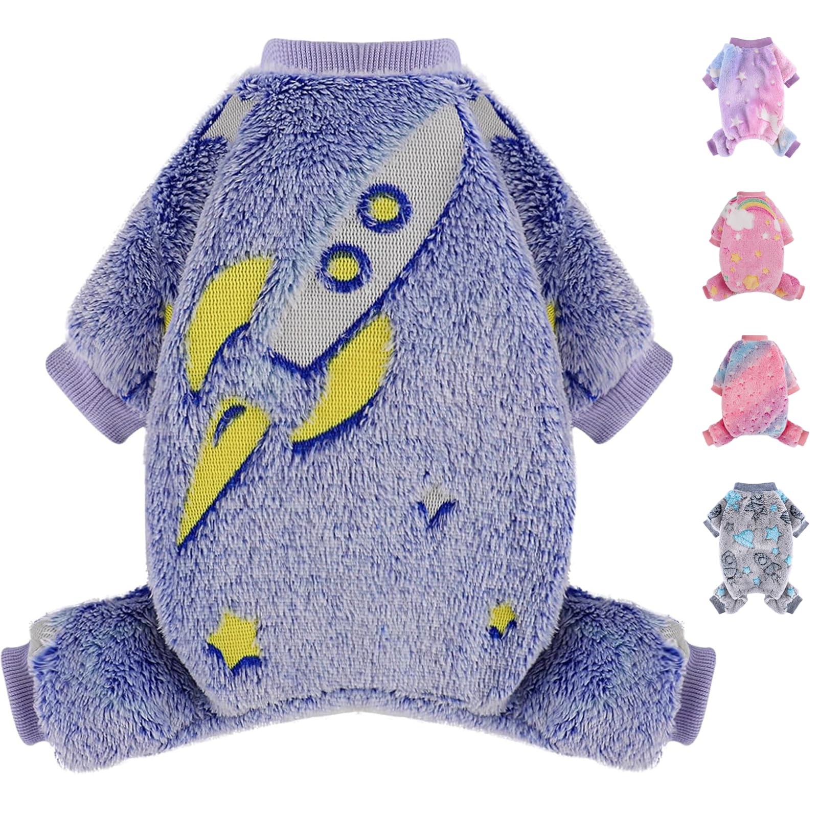 Fleece Pajamas for Small Dogs, Puppy Clothes, Soft & Stretchy Dog Onesies, Cute XS
