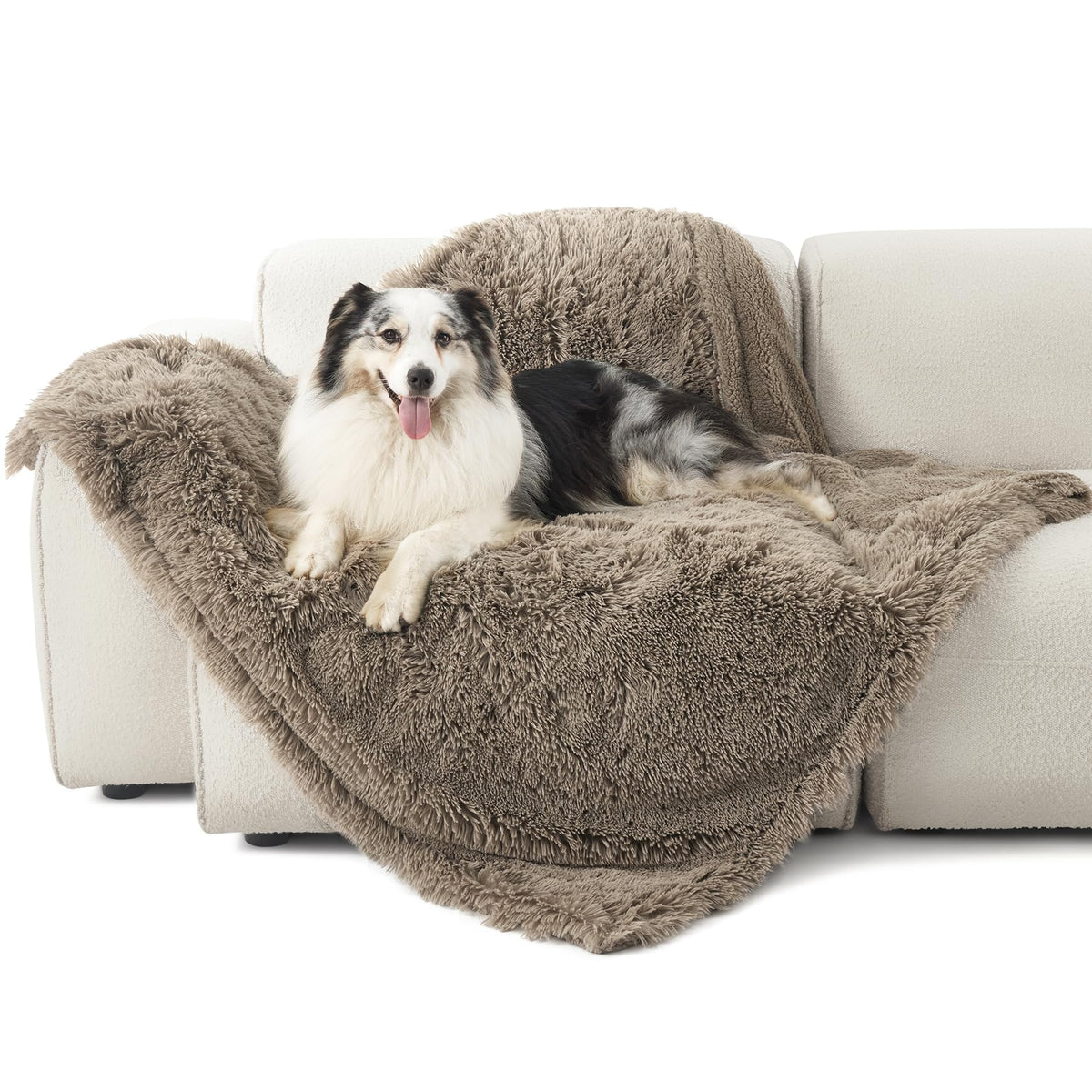 Bedsure Waterproof Dog Blankets for Large Dogs, Fluffy Faux Fur, 60×80"
