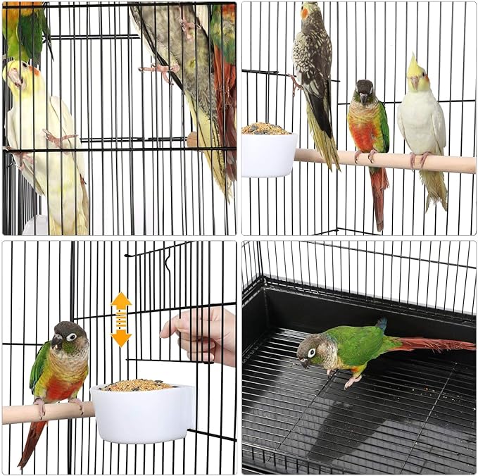 Yaheetech 53.5" Open Top Parrot Bird Cage with Detachable Rolling Stand, Roof Play Flight Cage for Cockatiels, Sun Conures, Green Cheek Conures & Small to Medium Parrots