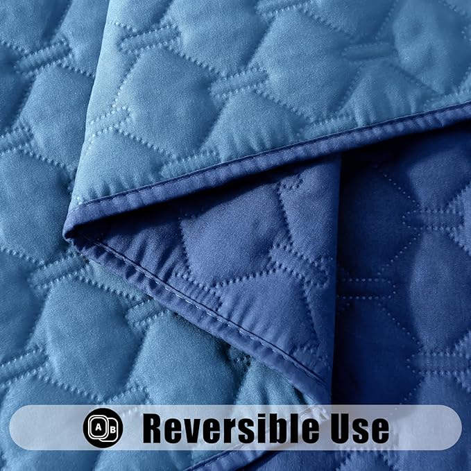 Smiry Waterproof Dog Bed Cover Blanket, Soft Reversible Pet Blanket, Washable Leakproof Cats Dogs Couch Cover for Sofa, Couch, Furniture (82x82 Inch, Navy/Blue)