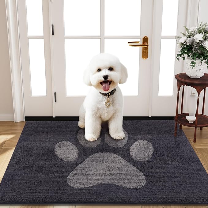 Buganda Dog Door Mat for Muddy Paws 47x24, Absorbent Doormat for Inside — 40.0"l X 32.0"w X 0.6"th