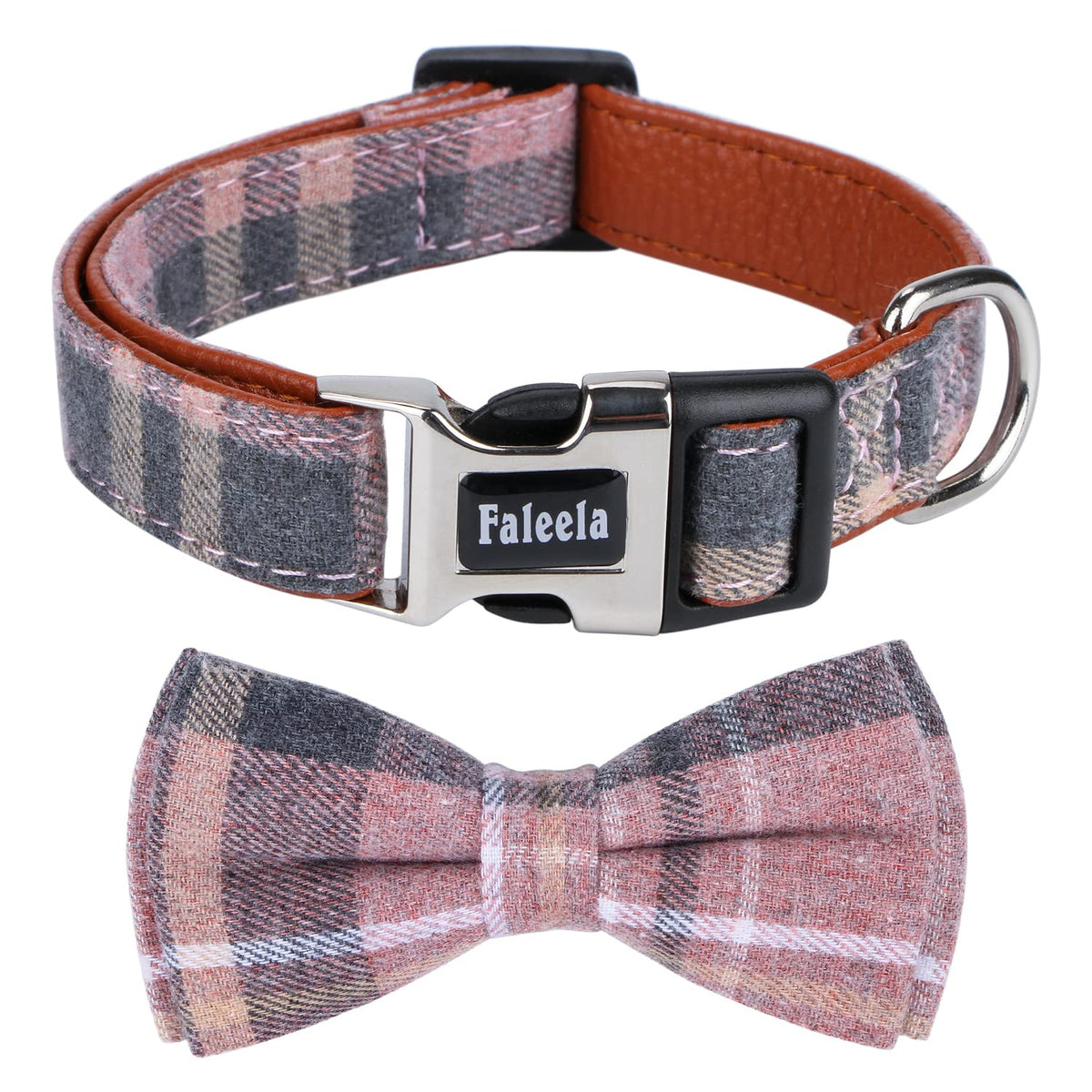 Faleela Cute Soft Girl Christmas Dog Collar with Bow, Bowtie Dog Collar for Boy,Detachable Adjustable Collar for Small Medium Large Pet
