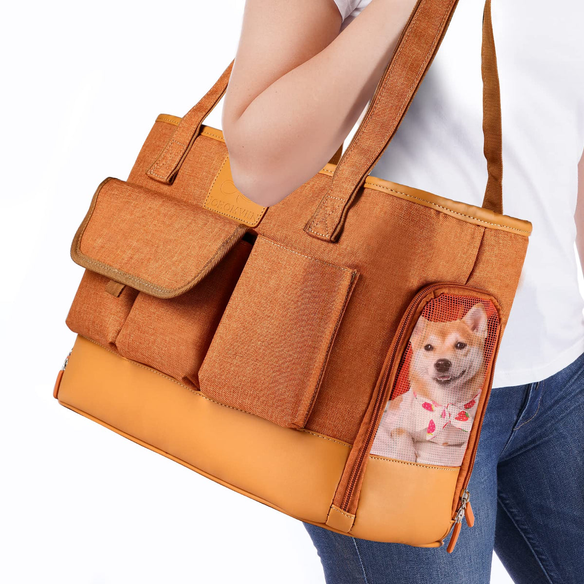 Johomviin Dog Carrier, Cat Carrier, Pet Carrier, Foldable Waterproof Premium Oxford Cloth Dog Purse, Portable Bag Carrier for Small to Medium Cat and Small Dog