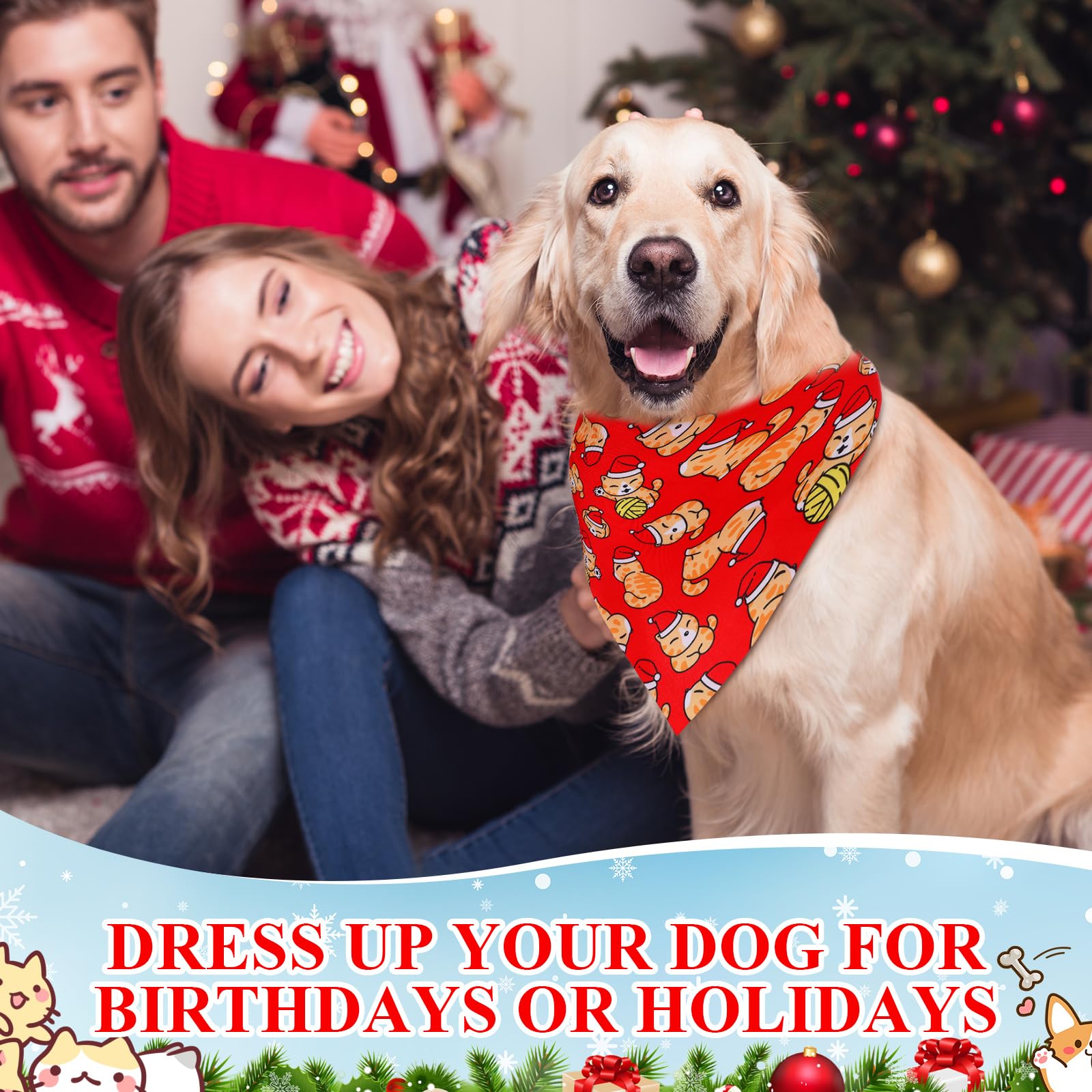 Sanwuta 120 Pcs Christmas Dog Bandanas Bulk Xmas Bandanas for Dogs Triangle Kerchief Bibs Scarf Set for Pet Christmas Costume Photo Props Accessories Pet Shops Grooming, 30 Styles