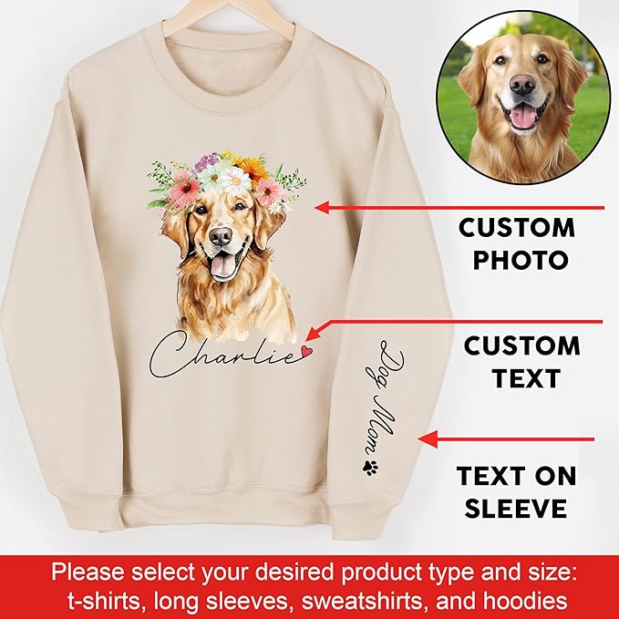 CHIARA CONTI11 Custom Dog Hoodie, Custom Pet Gifts, Custom Dog Shirt, Custom Dog Sweatshirt, Valentine's Day Gift