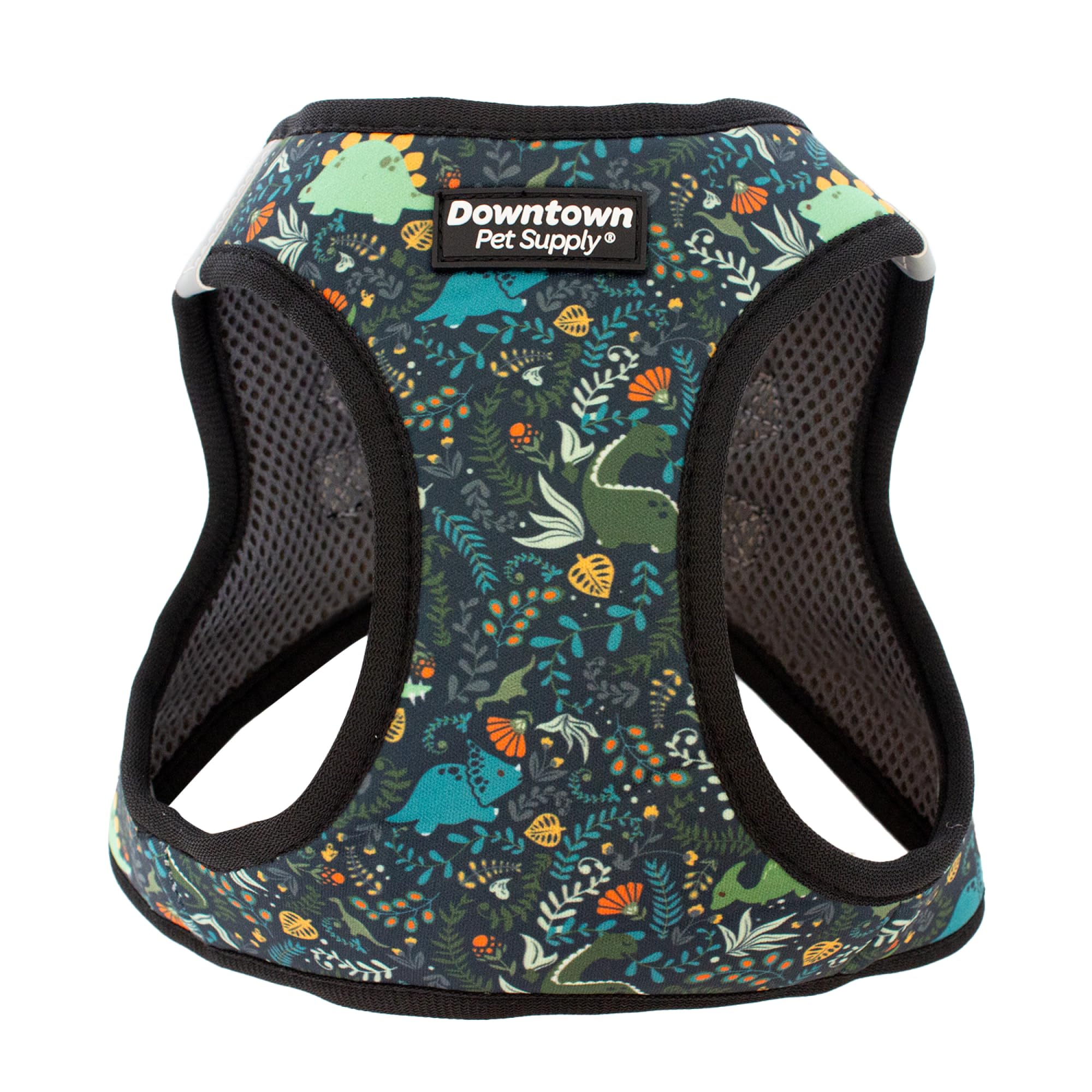 Downtown Pet Supply Step-in Dog Harness – No Pull, Adjustable Padded Mesh with Reflective Trim, Secure Buckle Strap – Comfortable & Breathable Small Dog Harness, Large, Dinosaur