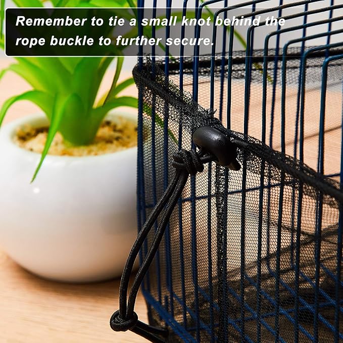 3 Pieces Large Adjustable Bird Cage Cover Seed Feather Catcher Birdcage Nylon Mesh Net Cover Soft Skirt Guard for Parakeet Macaw African Round Square Cage (78 x 15 Inch in Circumference and Width)