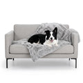 Furhaven Waterproof Throw Blanket for Dogs & Indoor Cats, Reversible Protective Pet Blanket, Extra Large, Long Faux Fur & Velvet, Mist Gray