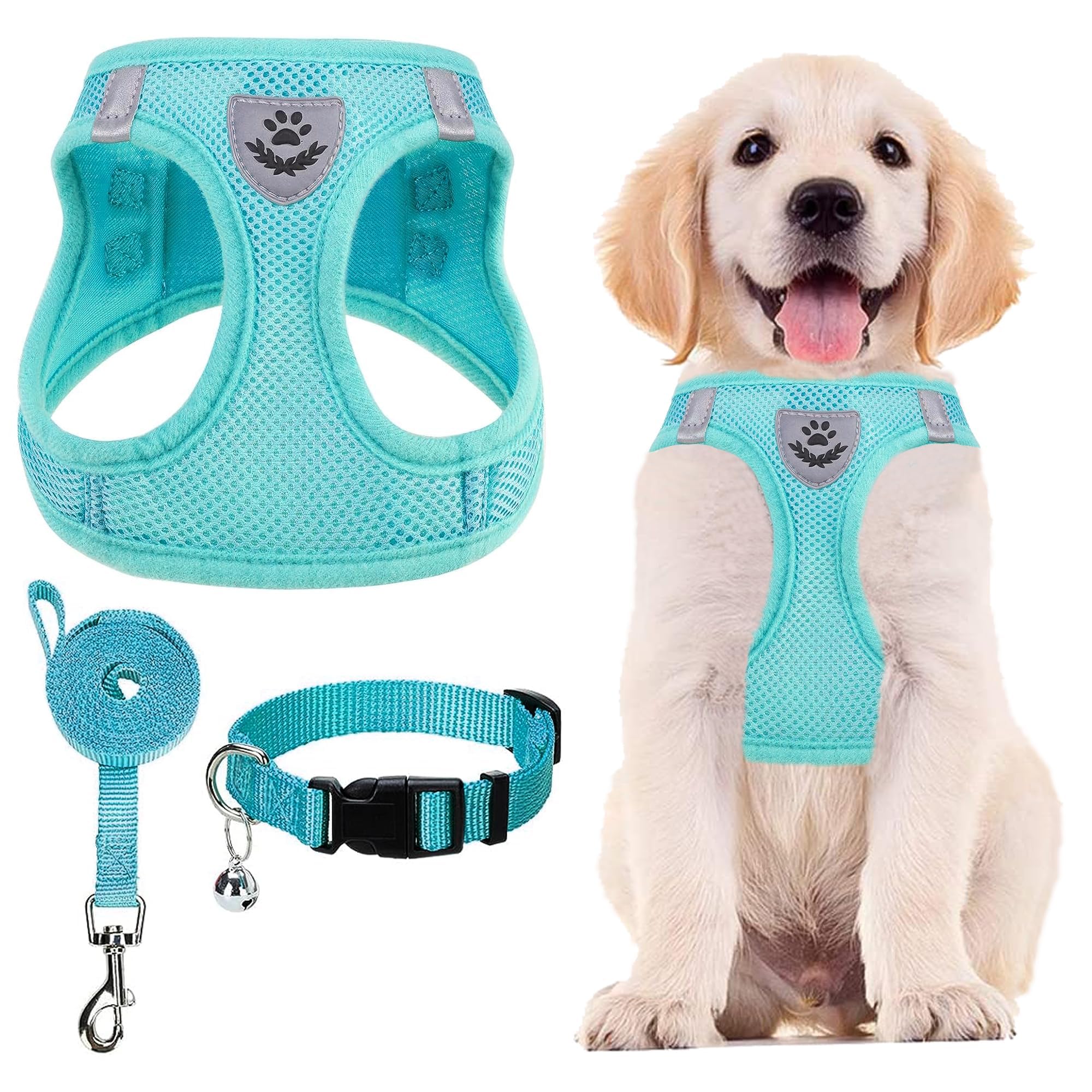 PUPTECK Dog Harness, Collar and Leash Set No Pull for Small Medium Sized