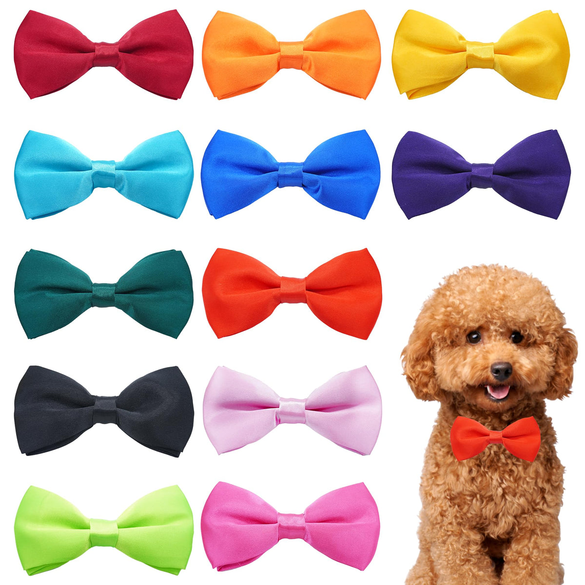 PET SHOW 5 Pack Happy Birthday Dog Bowties for Small Dogs Slide on Collar