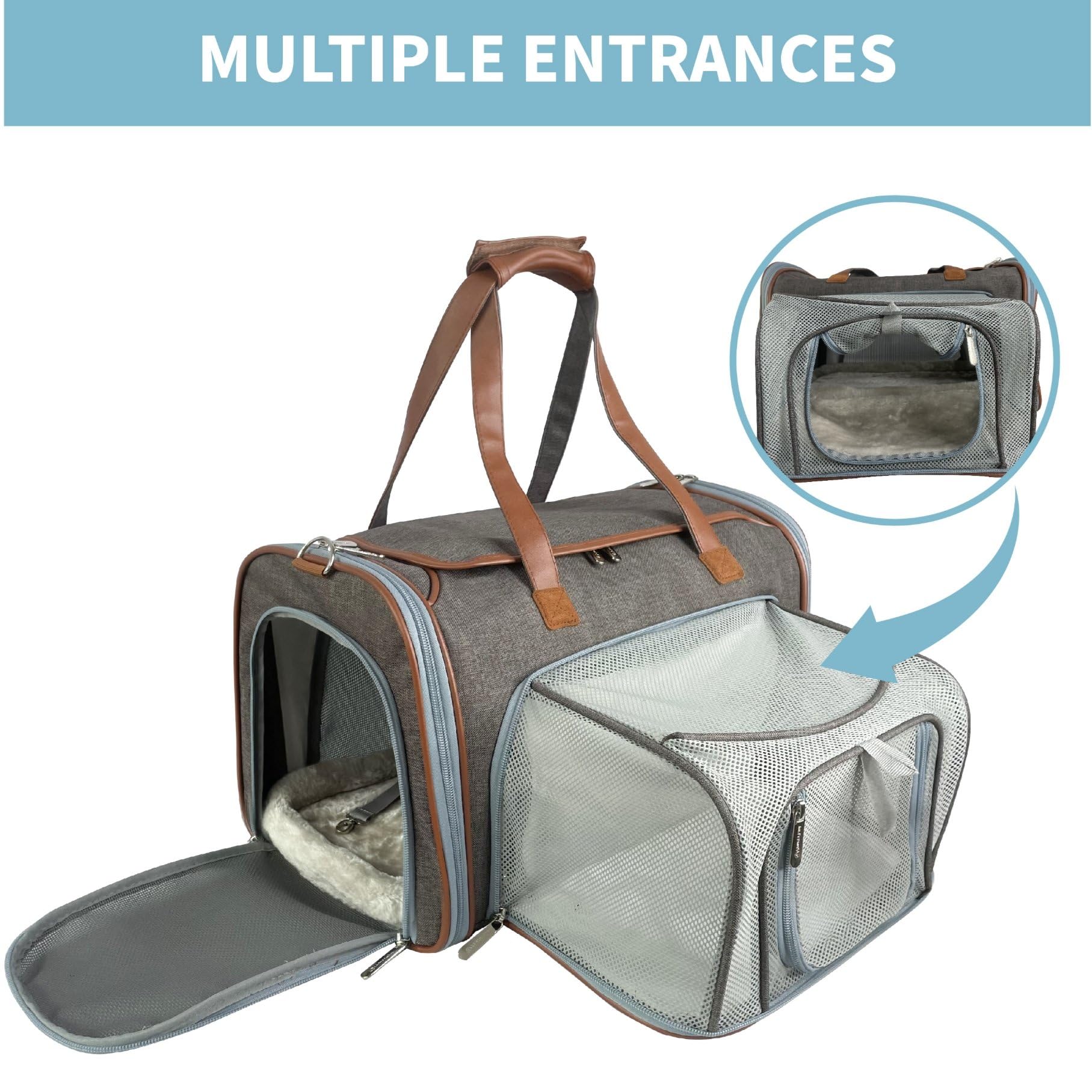 Mr. Peanut's Gold Series Big Apple XL Expandable Pet Carrier V3.0 (Deja Blue)