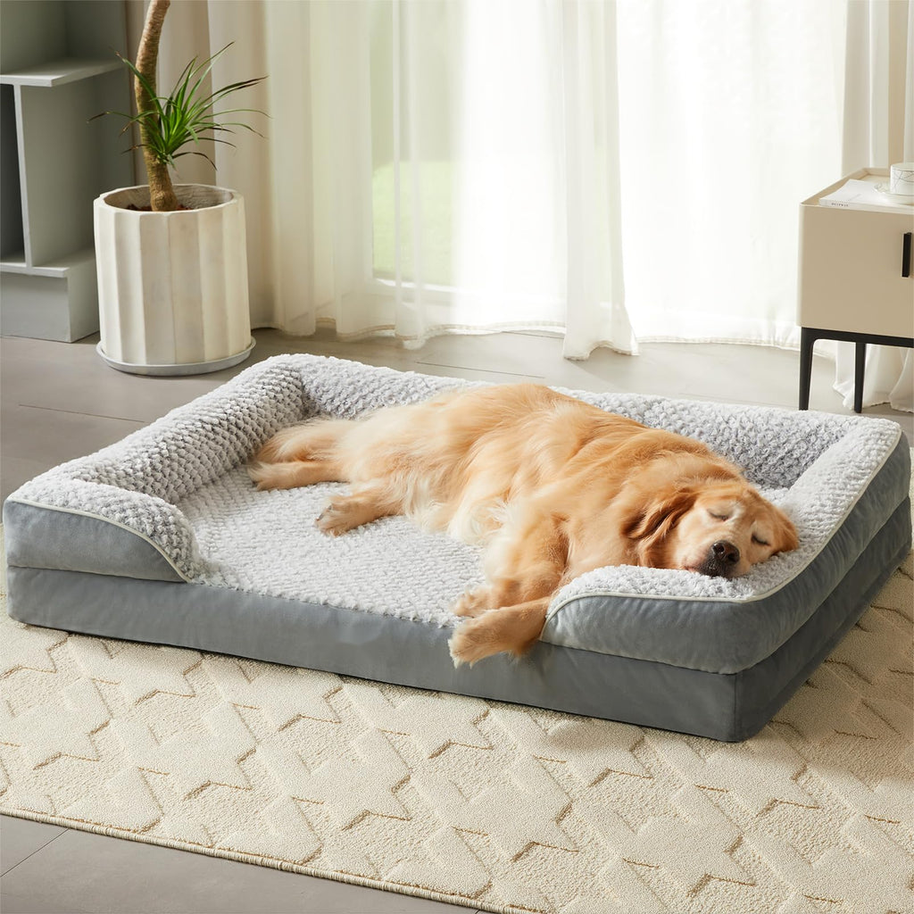LEXTRO Washable Orthopedic Dog Bed for Extra Large Dogs, Egg Crate Foam Bed