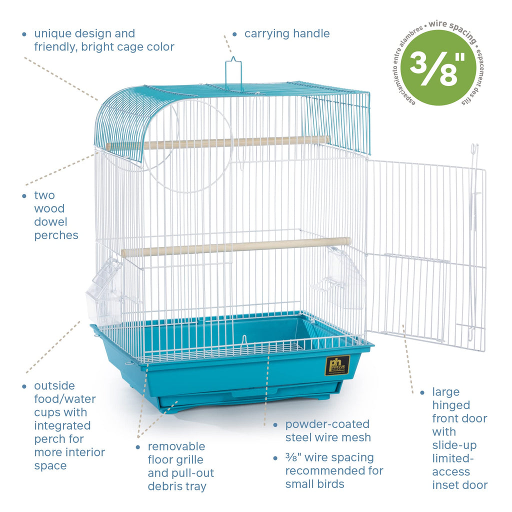 Prevue Pet Products South Beach Flat Top Bird Cage Minimal Assembly - Teal