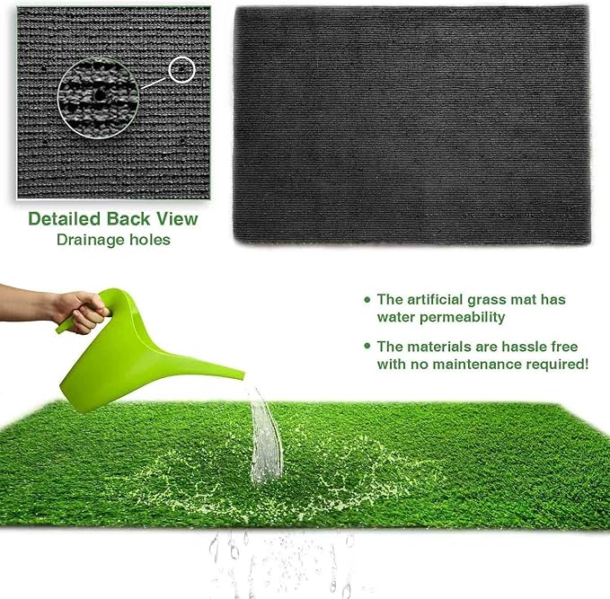 ALTRUISTIC Premium Artificial Grass Drainage Holes & Rubber Backing 70 oz Realistic Synthetic Grass Mat Extra-Heavy & Soft Pet Turf Fake Grass for Dogs or Outdoor Decor (7ft X 82ft)