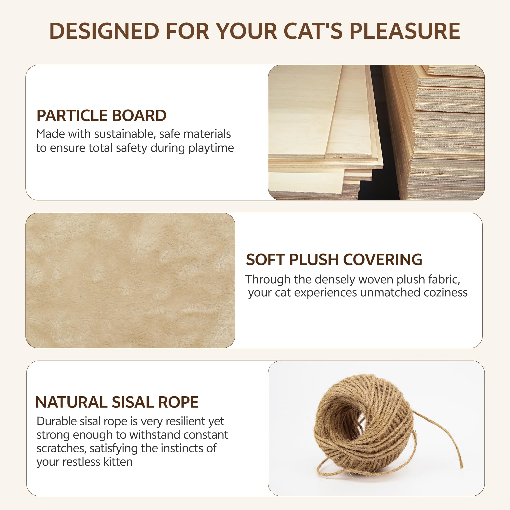 Homiflex 13-in-1 Cat Wall Shelves, Moon & Bridge Cat Wall Furniture, Beige