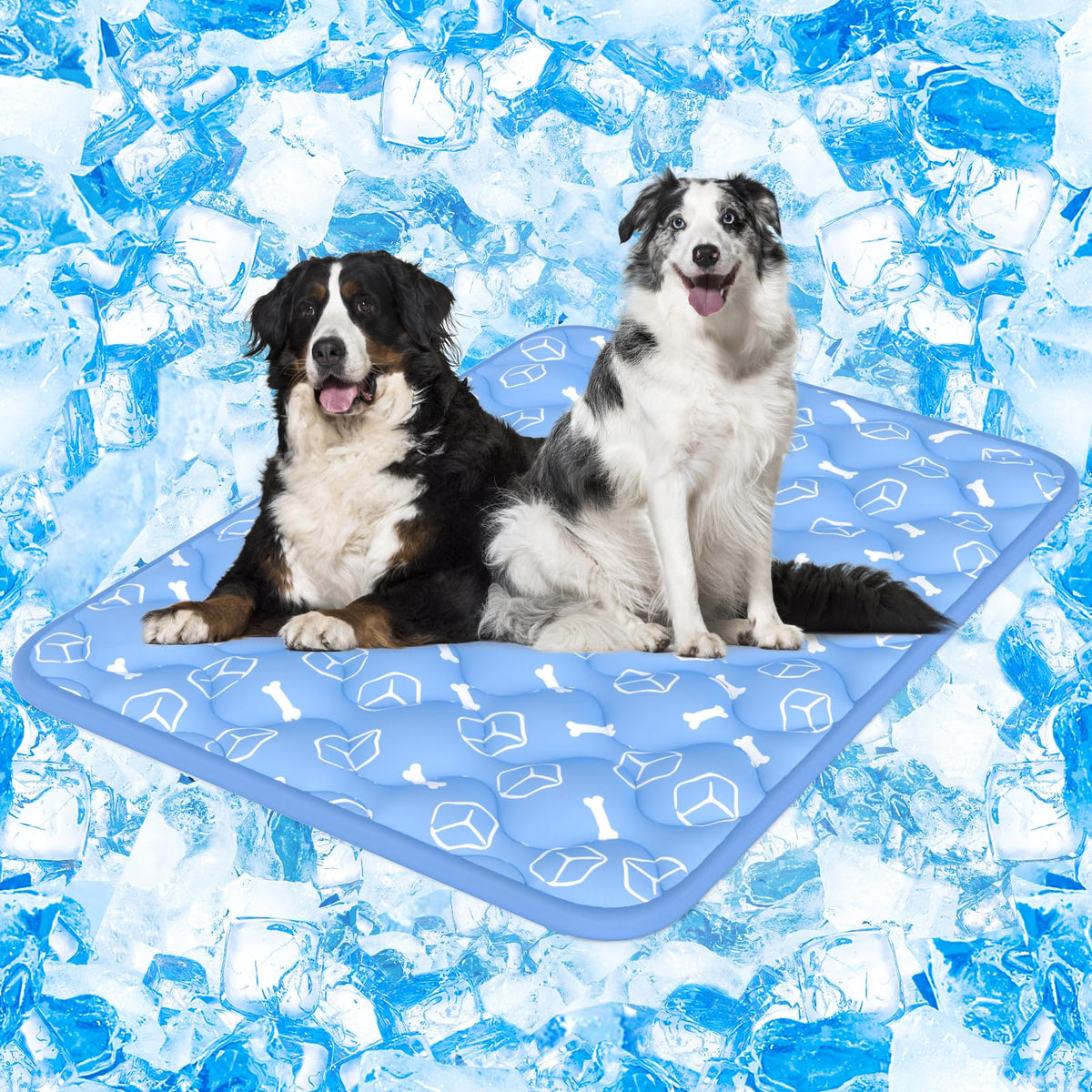 Rywell Dog Cooling Mat 2.0, Ocean Blue,30" x 20" Thick & Durable Cooling Mat for Dogs, Long-Lasting Cool with Waterproof & Color-Changing Arc-Chill Tech (Q-Max>0.5) Washable& Non-Toxic