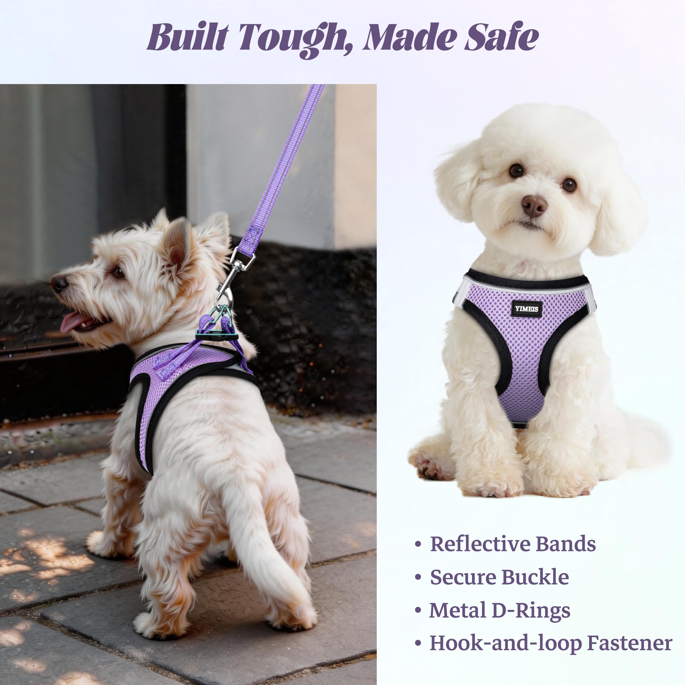 No Pull Dog Puppy Harness and Leash Set Reflective Mesh Vest X-Small