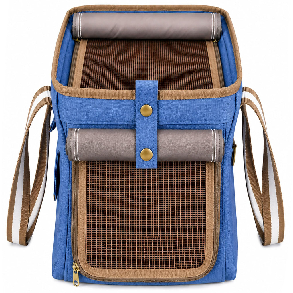 Pet Life Pet Carrier - Dual-Pocketed Airline Approved Carrier - Blue