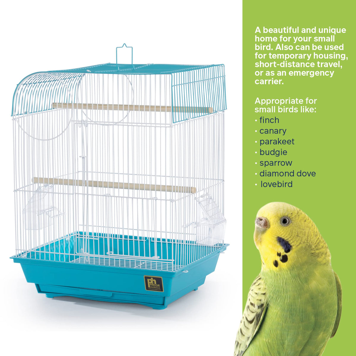 Prevue Pet Products South Beach Flat Top Bird Cage Minimal Assembly - Teal