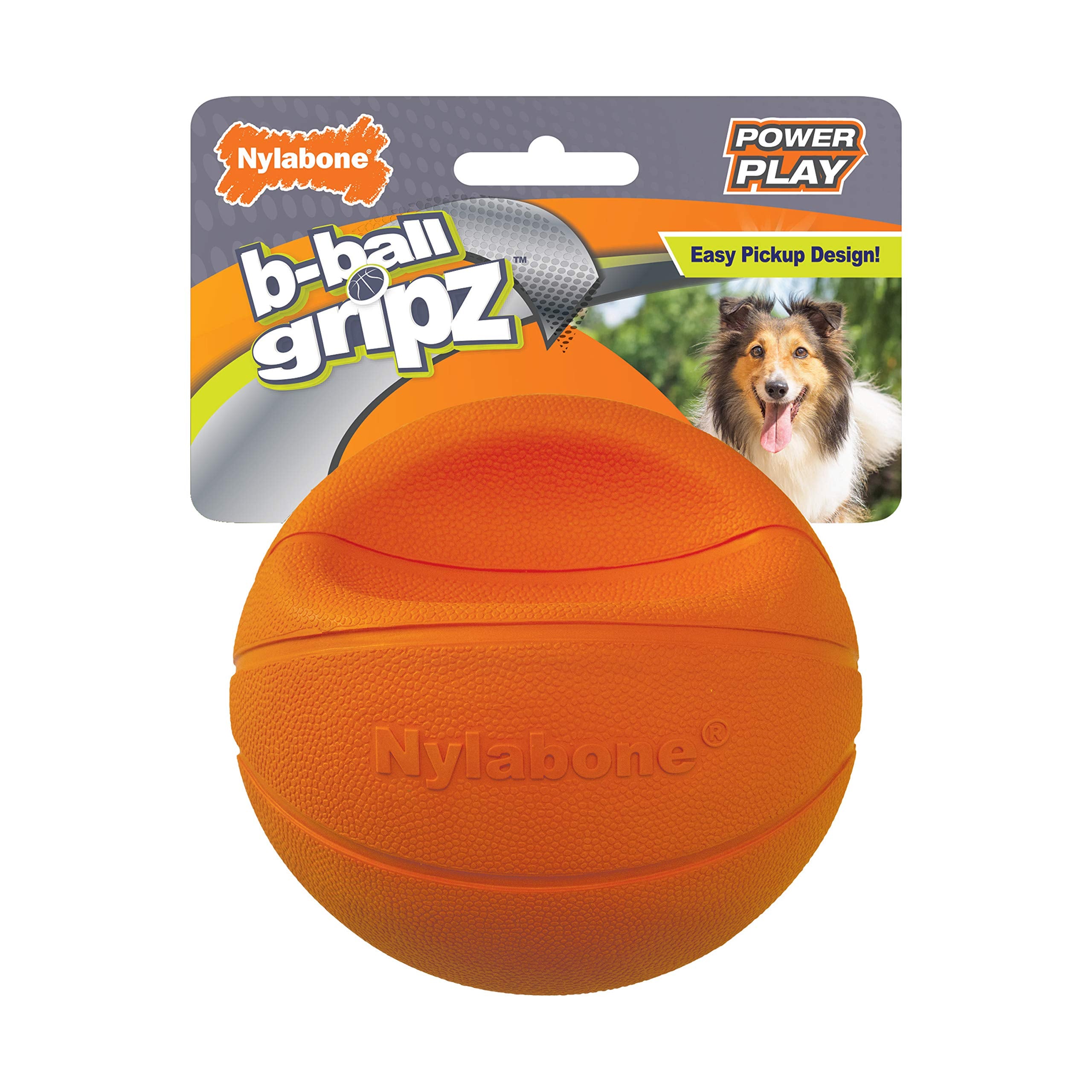 Nylabone Power Play Basketball Gripz Dog Play Toy, Medium