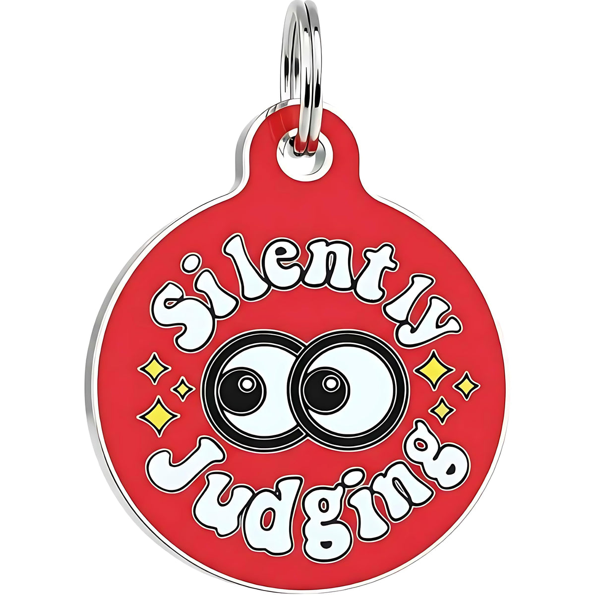 Bad Tags Personalized Dog and Cat ID Tags in 25+ Designs and 2 Sizes - 5 Lines of Custom Engraved Text - Funny Cute Personalized Pet Tags (Land Shark, Large (1.25 inch))