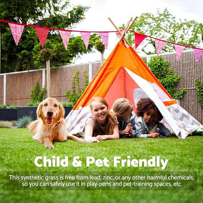NINXANG Artificial Grass Rug Outdoor Indoor 15FTX88FT Fake Grass Carpet Green Synthetic Grass Pet Turf Realistic Faux Grass Rug with Drain Holes for Garden Lawn Landscape Balcony Home Decor Patio