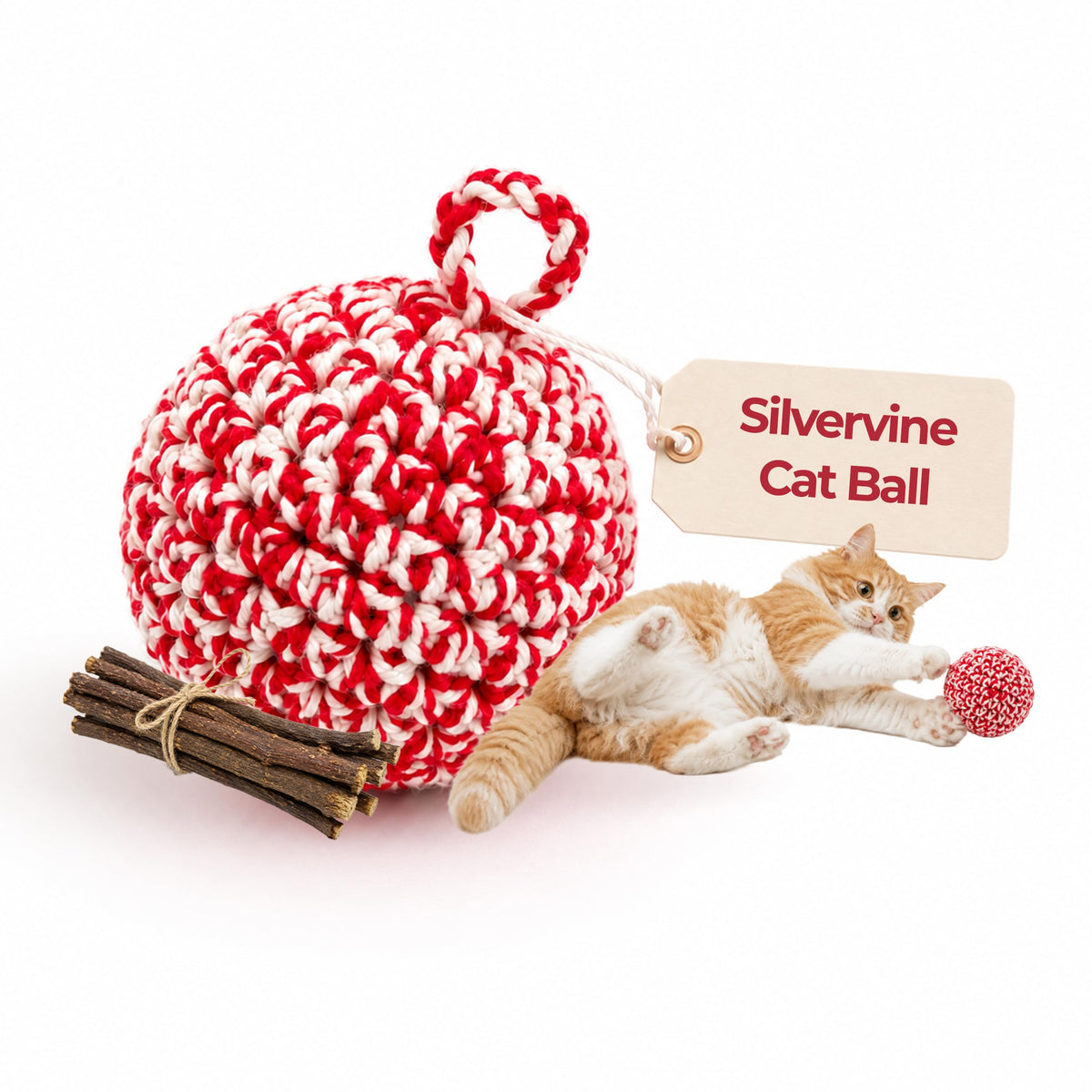 JAYU PET Red Cat Ball, 2.7 inch