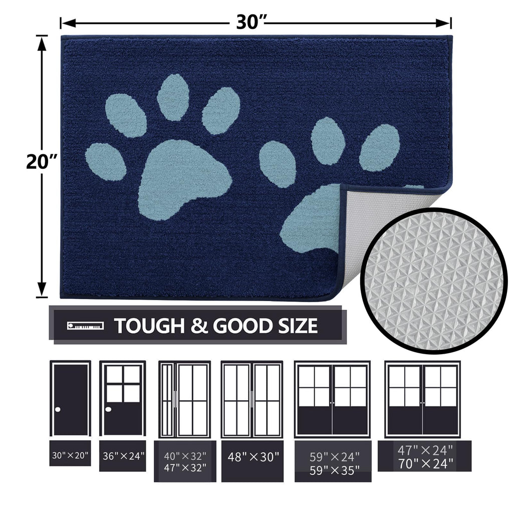 Buganda Dog Door Mat for Muddy Paws 47x24, Absorbent Doormat for Inside