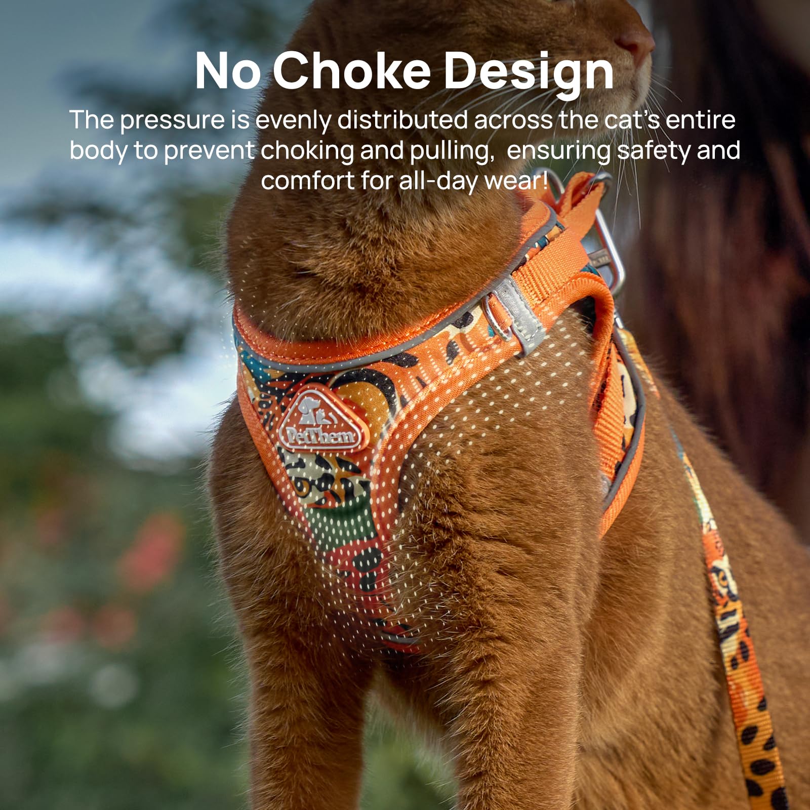 Cat Harness and Leash Set, Step-in Escape Proof Adjustable Vest Harness for Small Medium Large Cats, Lightweight Soft Breathable Reflective Kitten Harness, Easy to Wear for Walking Travel, Camping, XS