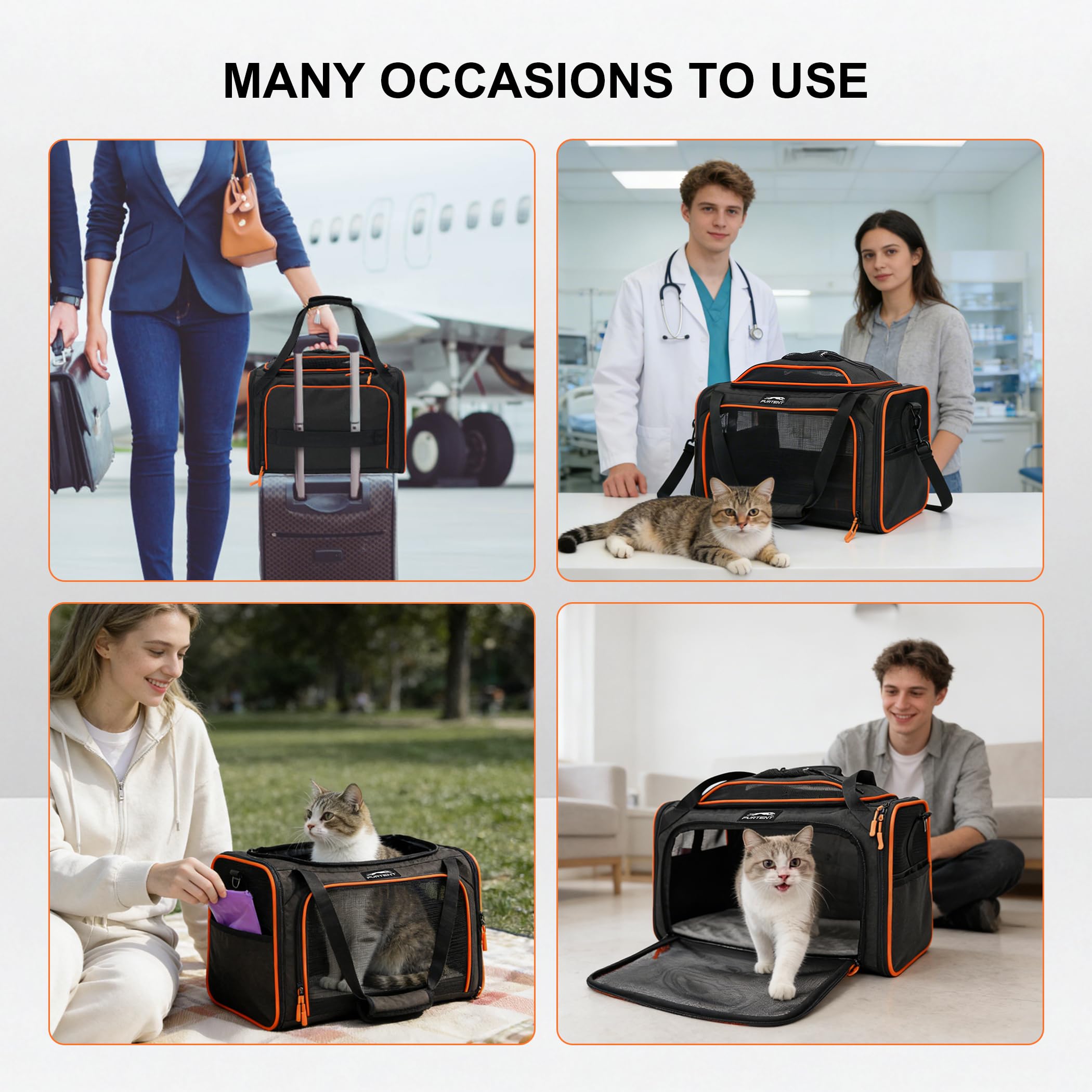 Expandable cat Carrier Soft Sided Airline Approved Pet Carrier Up to 12lbs