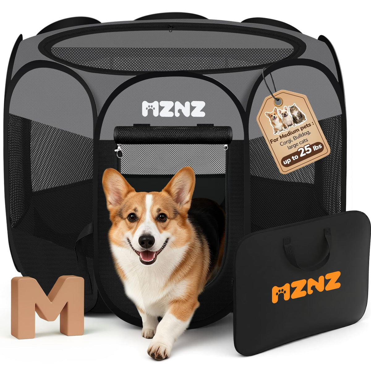 MZNZ Dog Cat Small Animal Puppy Playpen Crate, Small, Pink