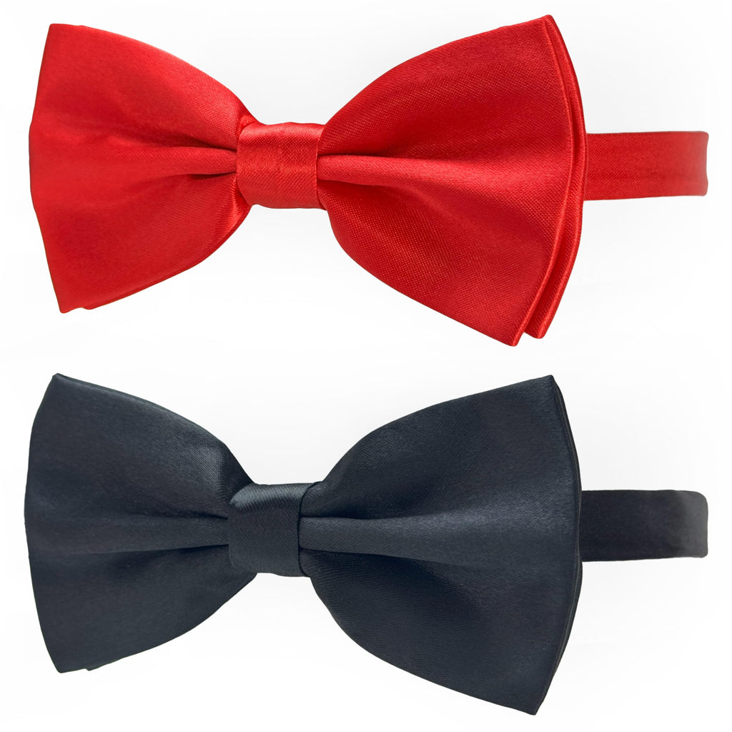 Black and Red Bow Tie for Dogs, KOOLMOX Red and Black Dog Bow with Adjustbale Dog Collar for Medium and Large Dogs Cats Pets Wedding Birthday Party Holiday New Year Cosutmes