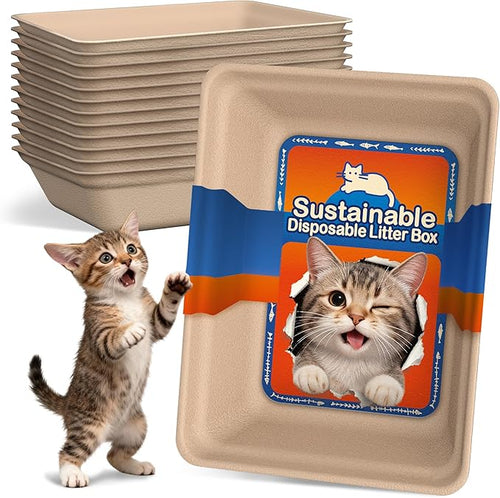16-Pack Disposable Cat Litter Boxes: Leak-Proof & Odor-Control Cat Trays