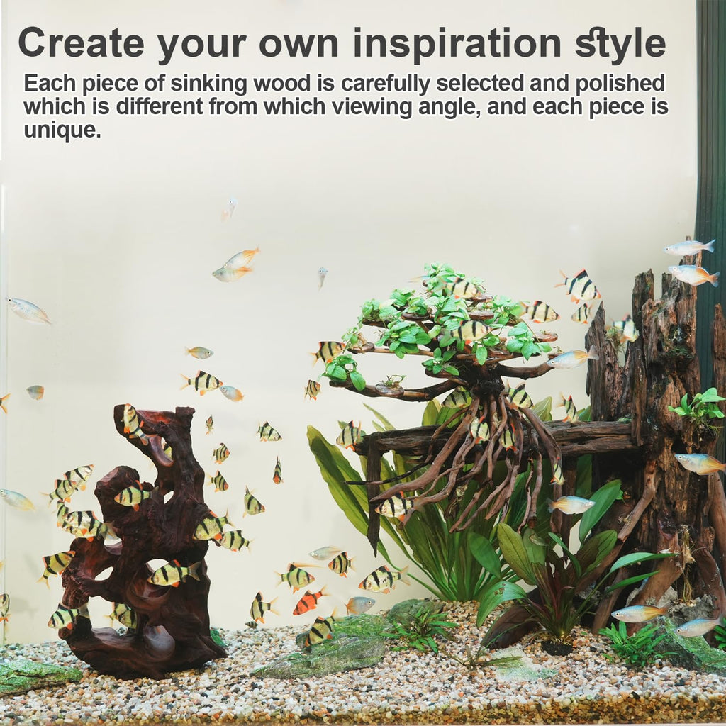 Natural Driftwood Aquarium Cave Betta Fish Hideout for Aquarium Fish Tank Decorations 10.2-11.8" -Reptile Hide-Snake Hide-Cave for Cichlids Habitat Shelter for Crayfis