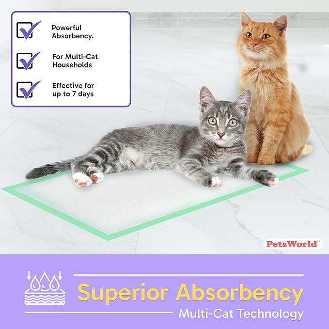 PetsWorld Universal Fit Multi-Cat Pad Refills for Litter Box, Fresh Scented, Ultra-Absorbent, Odor Control, Pack of 600