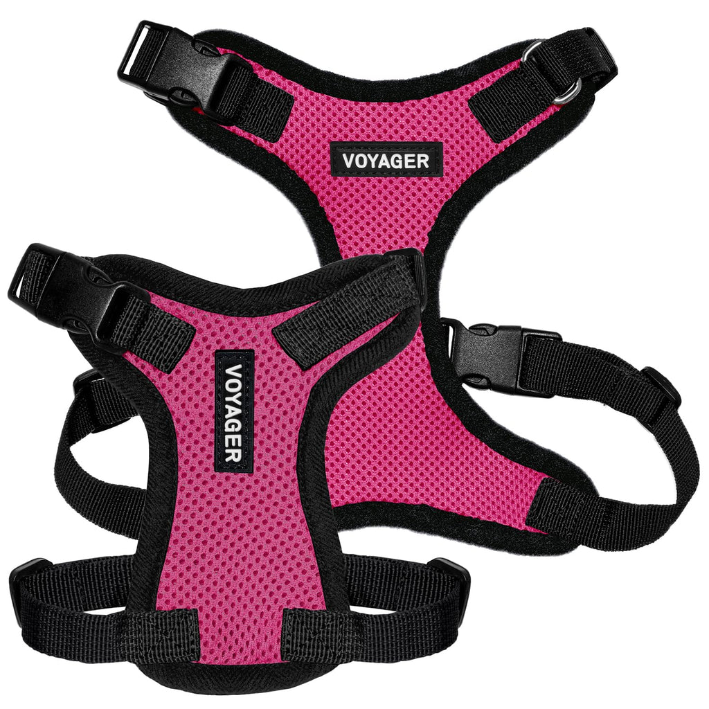 Voyager Step-in Lock Dog Harness - Fuchsia/Black Trim, X-Small