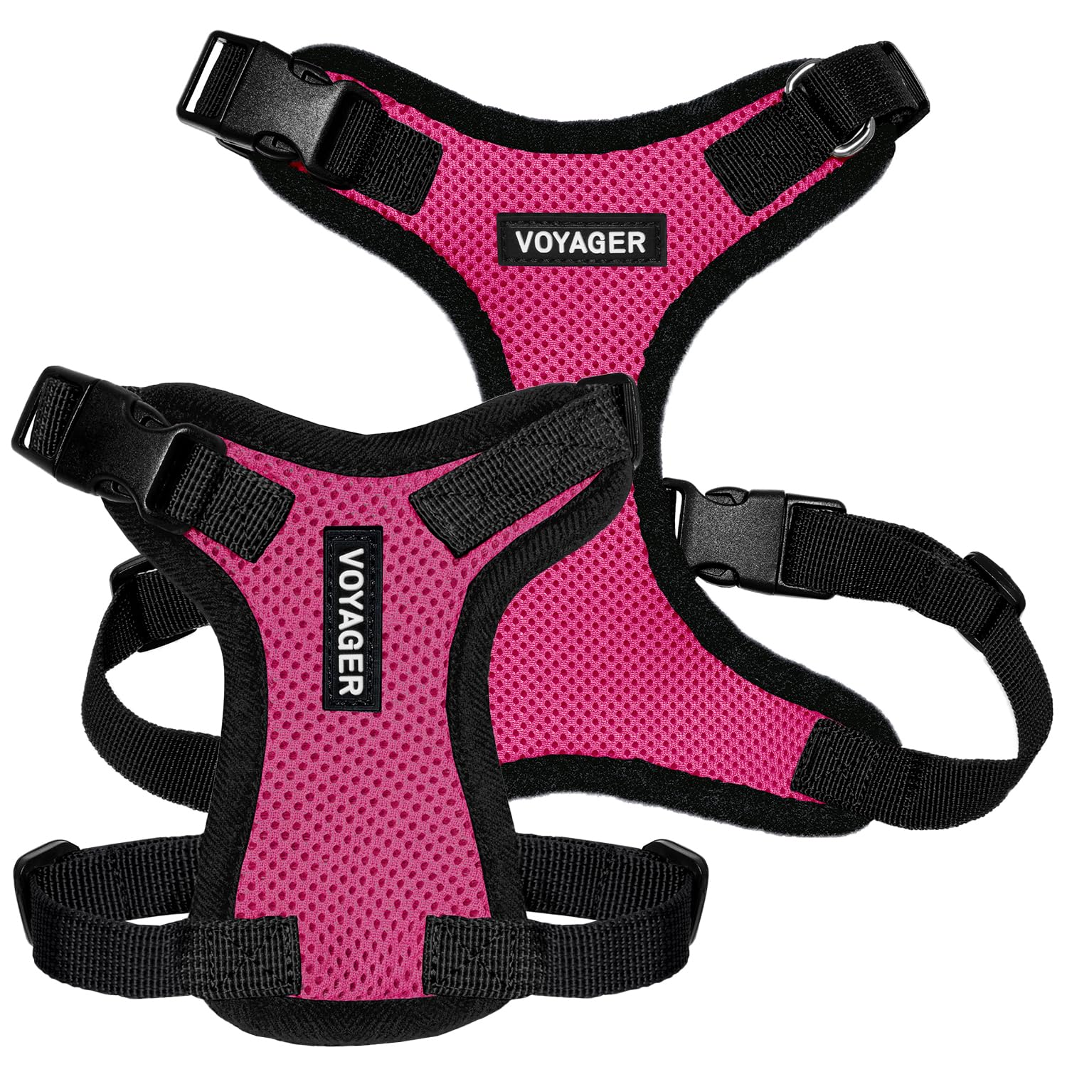 Voyager Step-in Lock Dog Harness - Fuchsia/Black Trim, X-Small