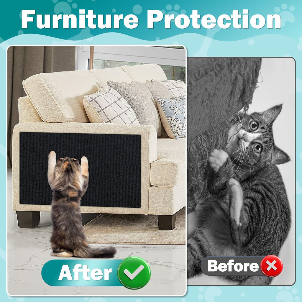 ENONCI 23.6x15.8 Cat Scratcher Mat, Self-Adhesive Cat Scratch Furniture Protector