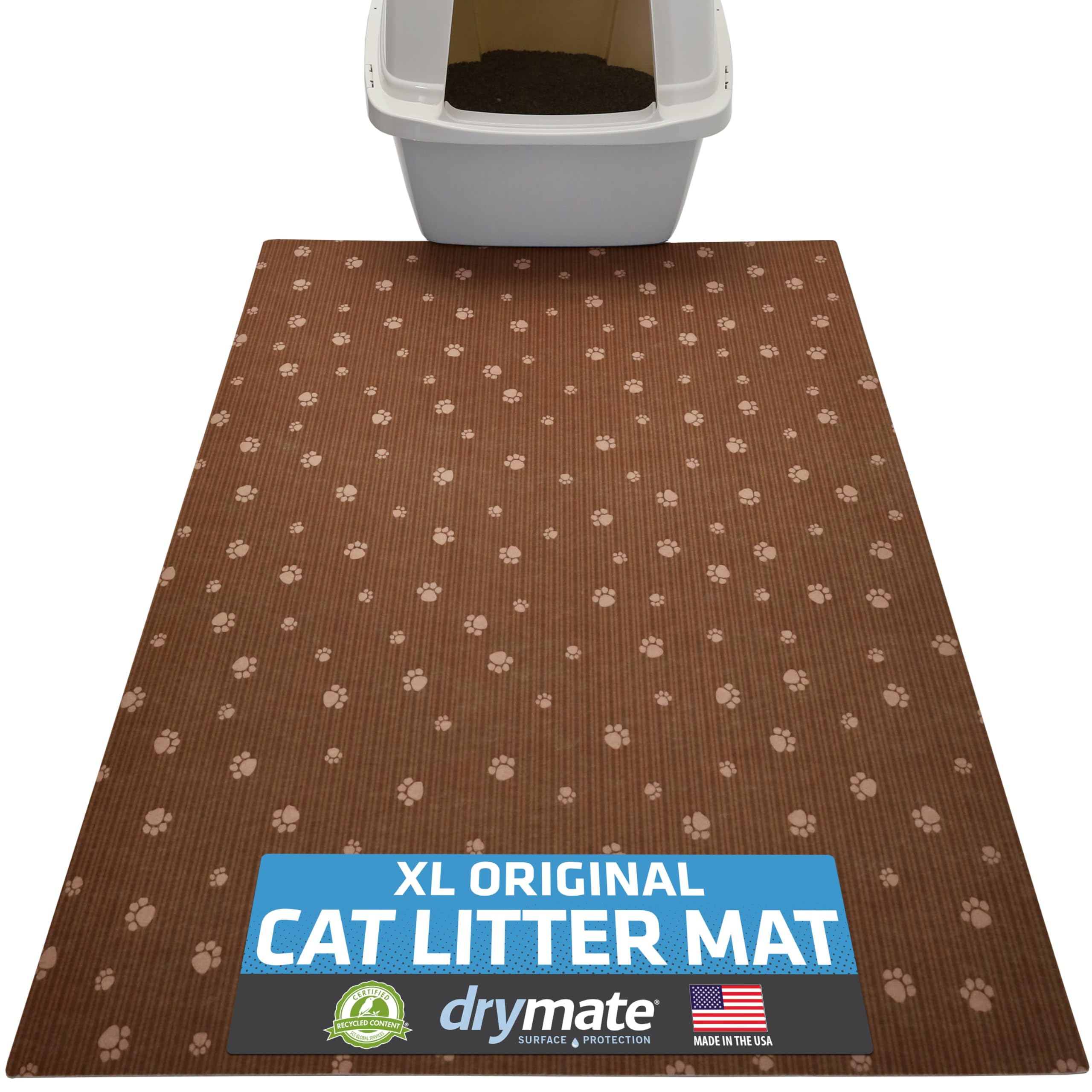 Drymate Cat Litter Box Mat, Litter Trapping Mat, Brown, 28x36 XL