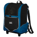 Pet Gear I-GO2 Roller Backpack, Travel Carrier, Car Seat for Cats/Dogs, Mesh Ventilation, Included Tether, Telescoping Handle, Storage Pouch