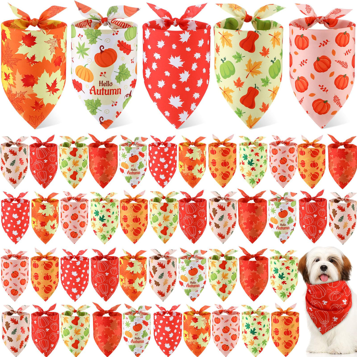 Weewooday 50 Pcs Christmas Red and Green Plaid Dog Bandanas Bulk for Medium