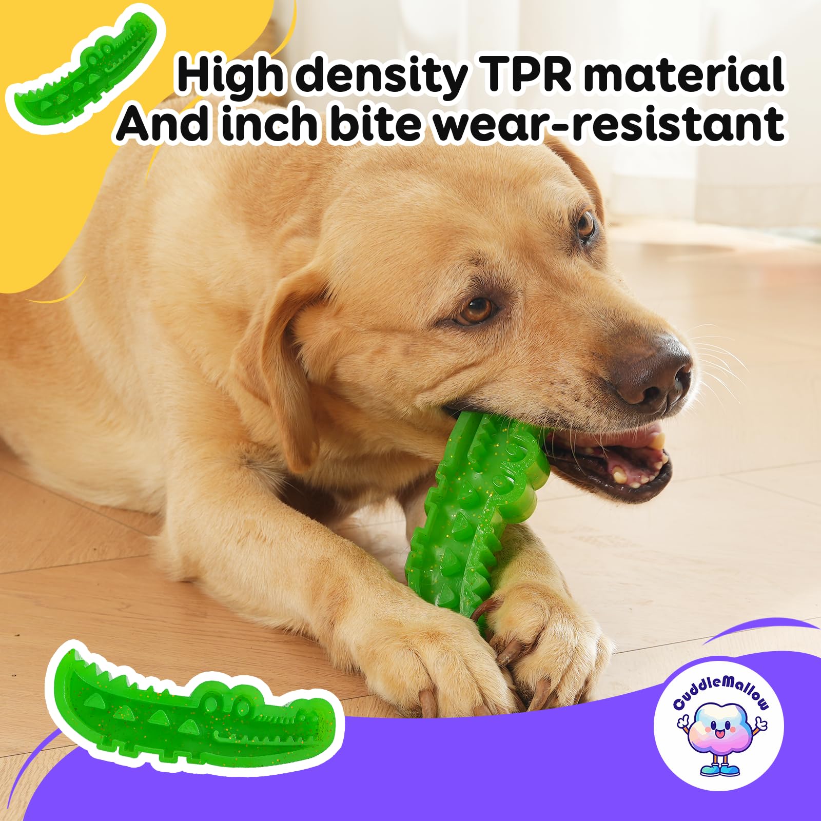CuddleMallow A refillable chew Toy for Small, Medium, and Large Dogs. A Three-in-one Indestructible chew Toy for Frozen Yogurt, Teething, and nibbling. Updated with a grooved Design.(Large)